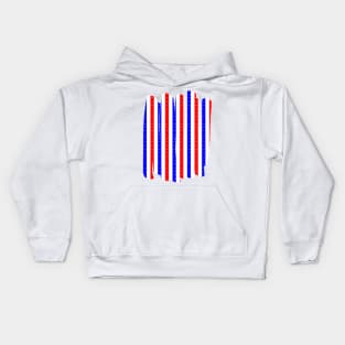 US flag colored lines Kids Hoodie